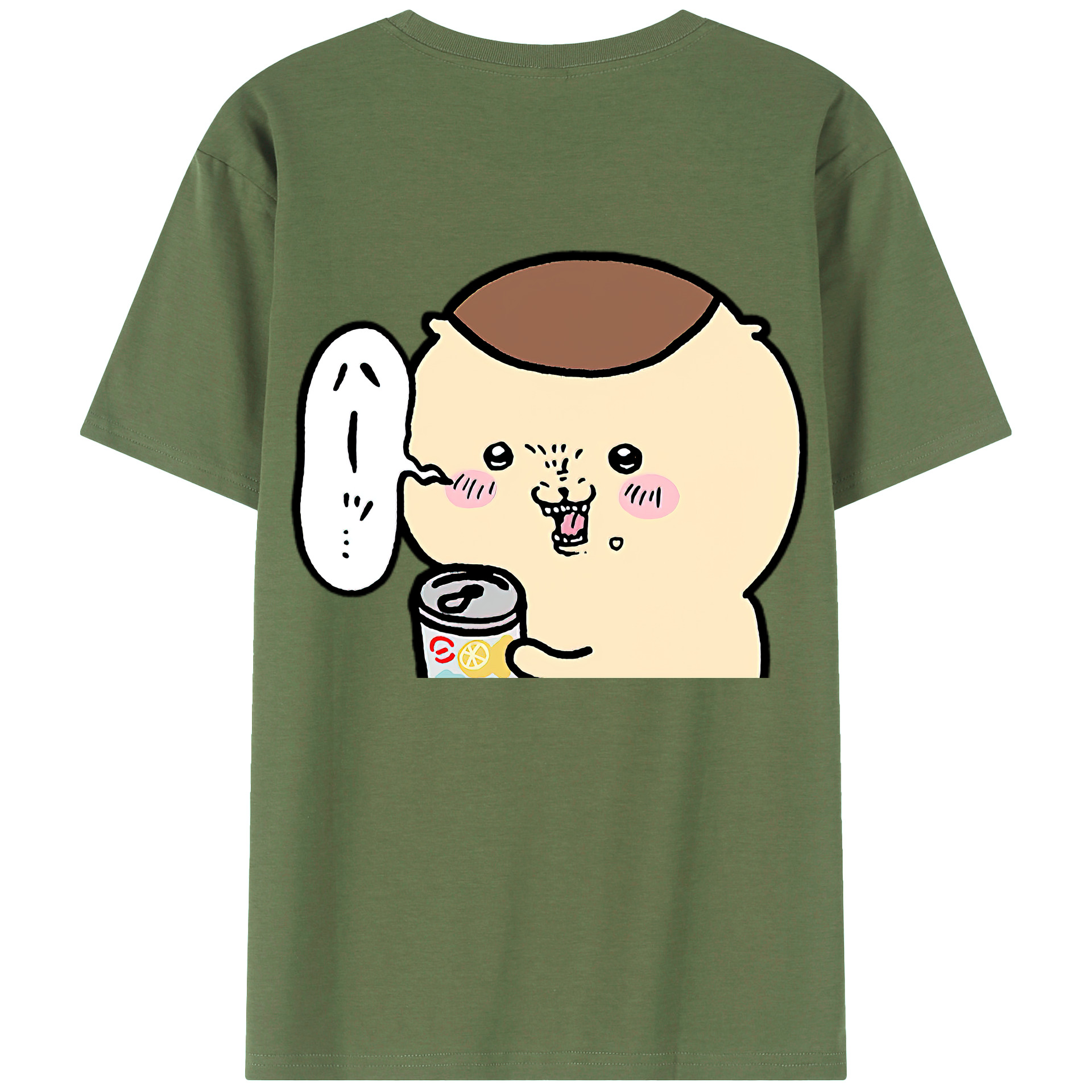（画像用） ちいかわ くりまんじゅう Chii-kawa kuri manjū 綿100％ メンズ半袖Tシャツ（バックプリント） 通気性